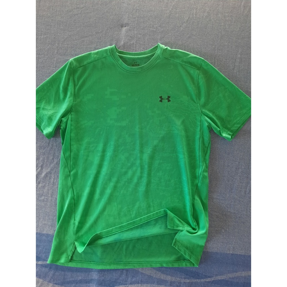 Under Armour Mens Green Digital Camo Mesh Loose Fit Training T-Shirt Size Medium